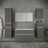 Fürdőszobabútor Cosila - méztölgy színű/antracit, Trend, faalapú anyag/kerámia (192cm) - MID.YOU