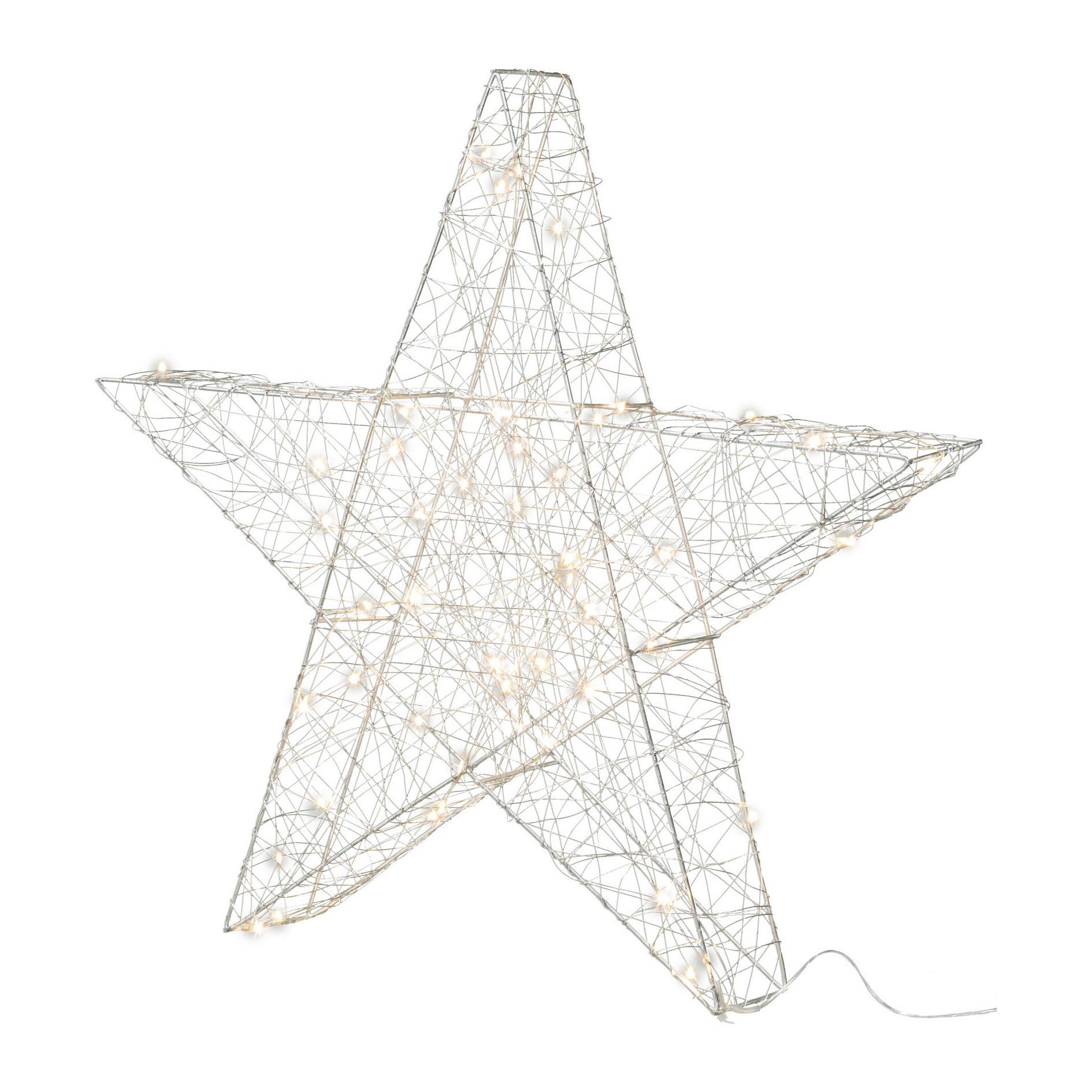 GWIAZDA DEKORACYJNA 8518506XX-49 - kolor srebrny, Konventionell, metal (40cm) - X-Mas