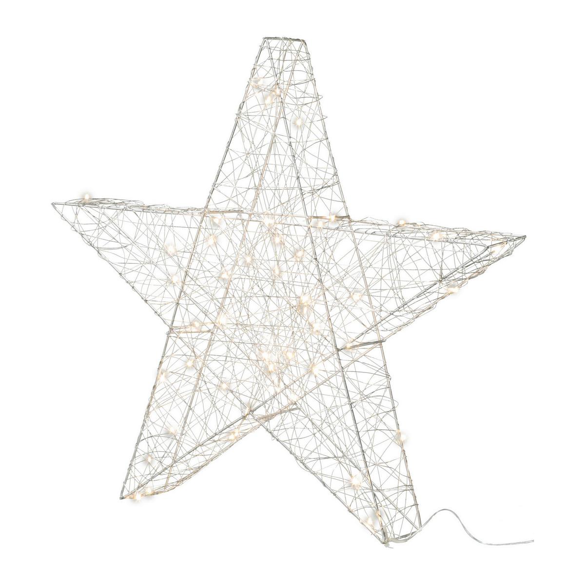GWIAZDA DEKORACYJNA 8518506XX-49 - kolor srebrny, Konventionell, metal (40cm) - X-Mas