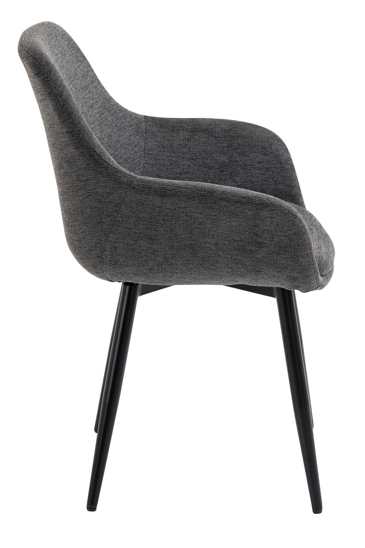 Set Naslanjačev Lena, Antracit, 2-Delni - črna/antracit, Moderno, kovina/tekstil (64/86/59cm) - Livetastic