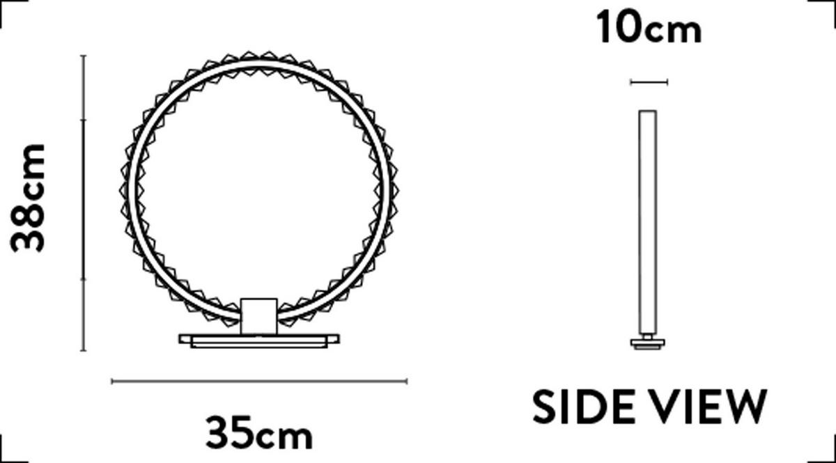 Led Asztali Lámpa Eu38910-1cc Hoop - krómszínű, Lifestyle, üveg/fém (35/10/38cm)