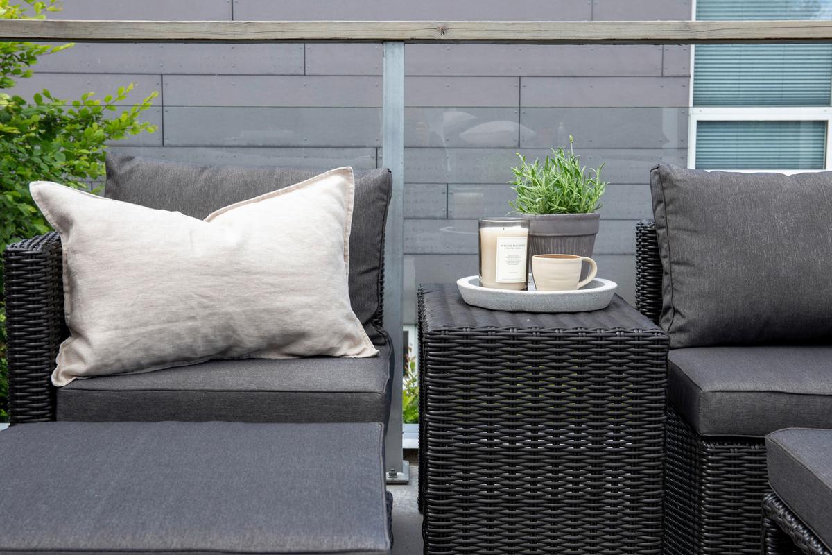 GARTENSET QUAD - Schwarz/Grau, KONVENTIONELL, Kunststoff/Metall - Gardenson