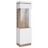 Vitrină CALABRIA - alb/culoare lemn stejar, Trend, sticlă/material pe bază de lemn (60,1/200,5/40cm) - Modern Living