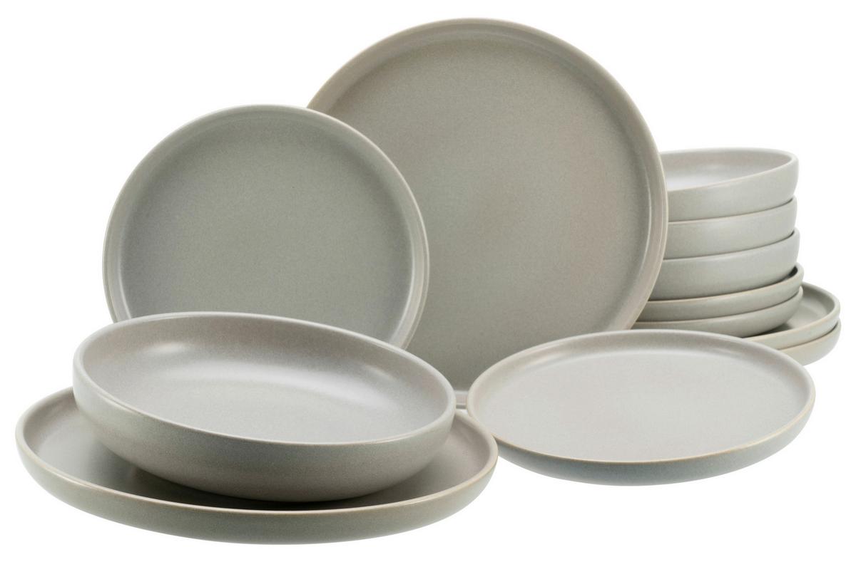 Jedilni Servis Uno Grey, 12-Delni - siva, Konvencionalno, keramika - Creatable