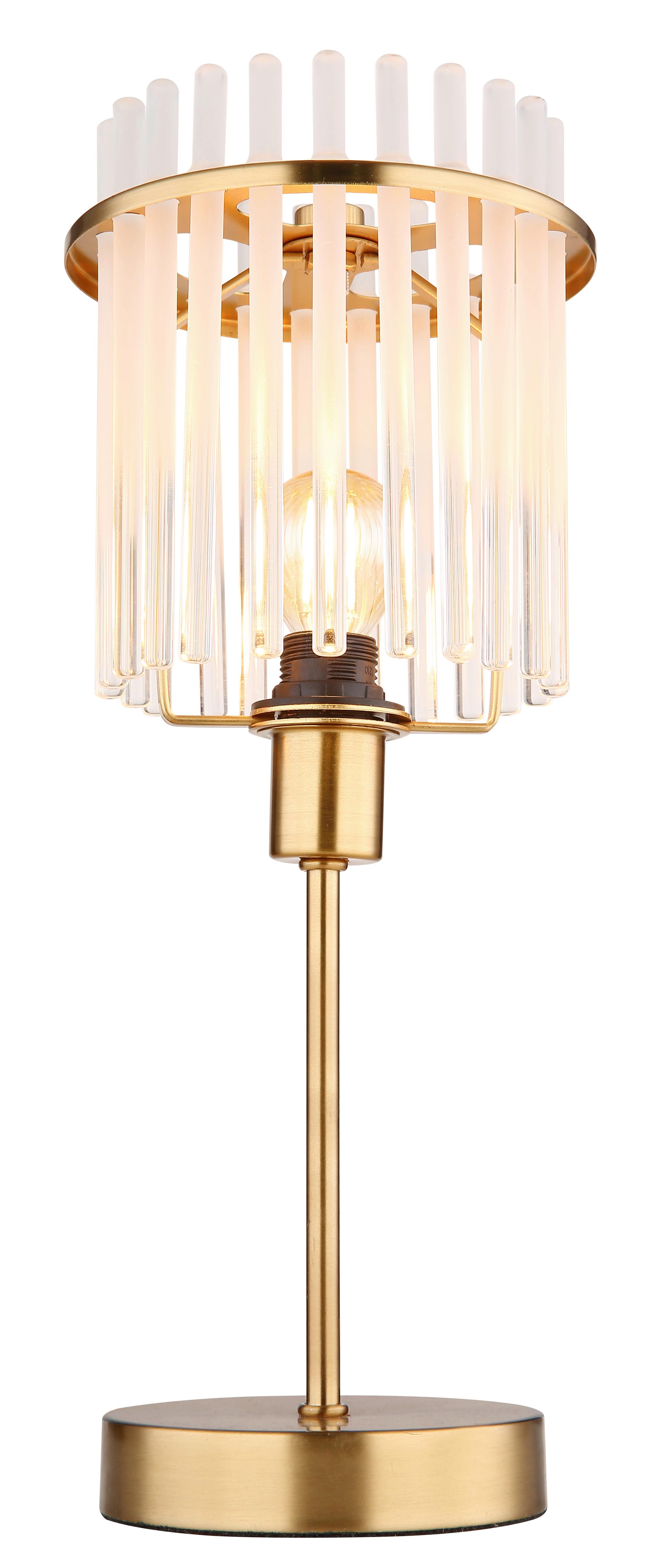 Svjetiljka Stolna 15698tm Gorley - prozirno/zlatne boje, Konvencionalno, staklo/metal (15/37,5cm) - Globo