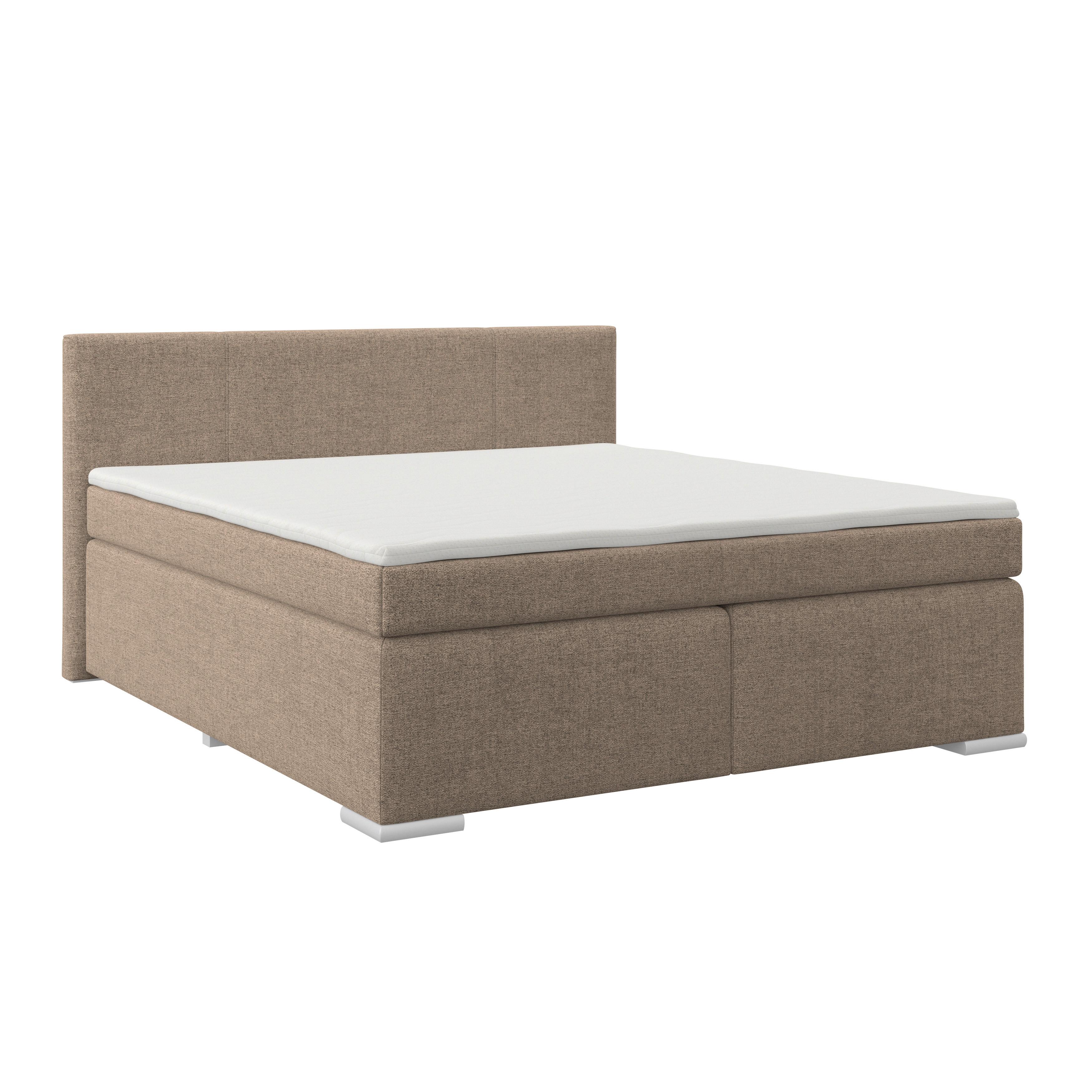 Boxspring Krevet Mira 1 - cappuccino/boje aluminija, Basics, tekstil/plastika (160/200cm)