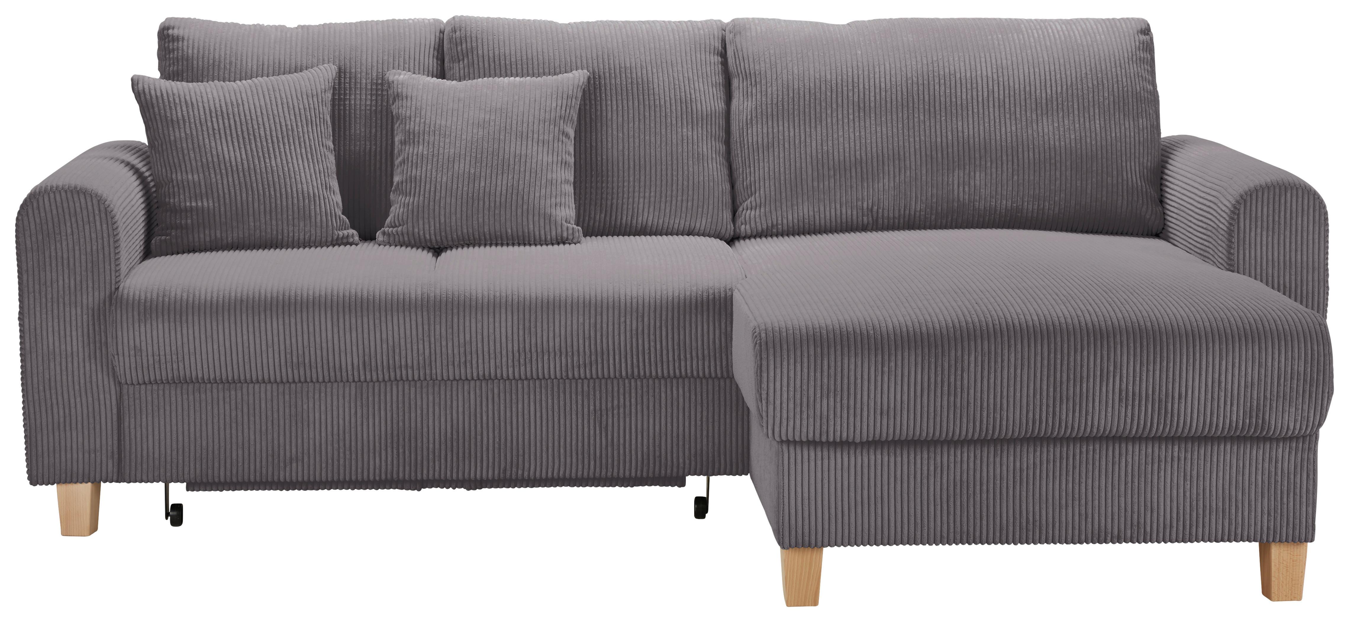Wohnlandschaft Lille Graphitfarben - Hellbraun/Graphitfarben, MODERN, Holz/Textil (232/110/156cm) - Mömax