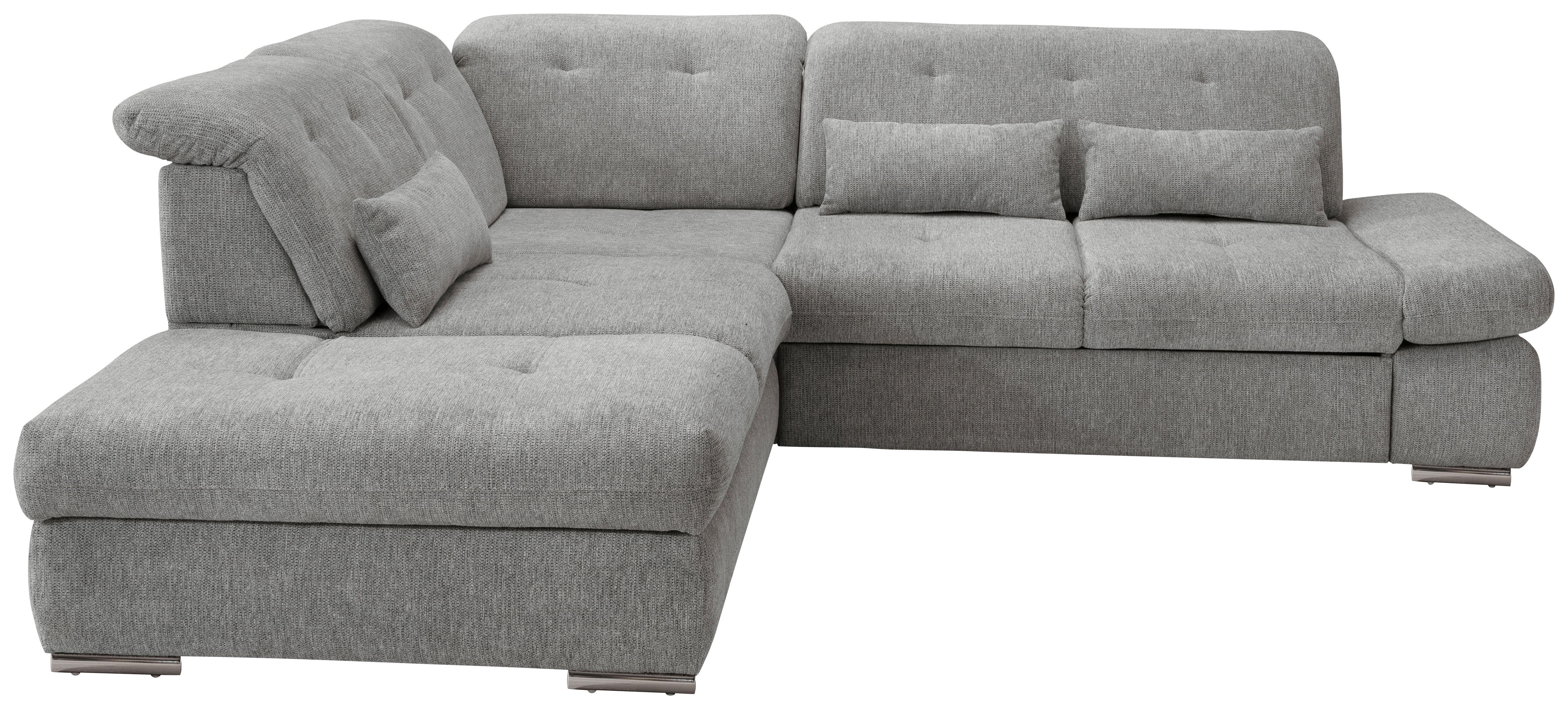 Wohnlandschaft Dalida Silberfarben Chenille - Chromfarben/Silberfarben, Design, Textil/Metall (254/280cm) - Livetastic
