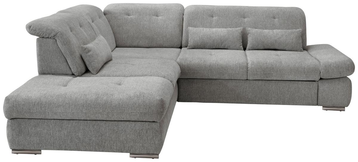 Wohnlandschaft Dalida Silberfarben Chenille - Chromfarben/Silberfarben, Design, Textil/Metall (254/280cm) - Livetastic