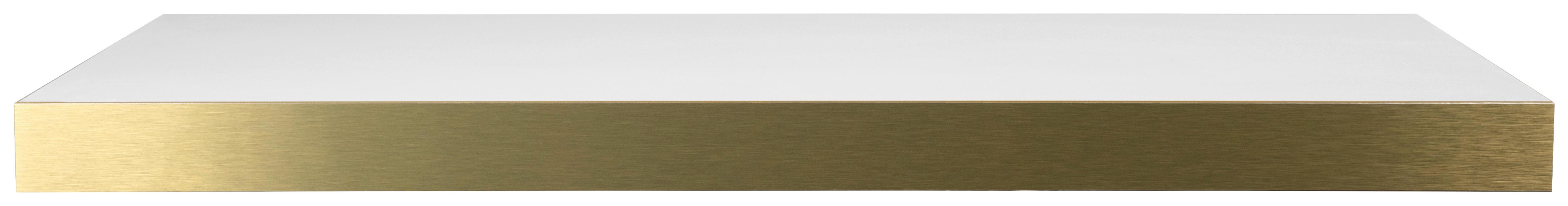 Falipolc Shelvy 60 - aranyszínű/magasfényű fehér, Modern, faalapú anyag (60/3,7/23,5cm)