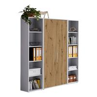 AKTENSCHRANK OFFICE EDITION - SW SET 3 - Hellgrau/Eiche Artisan, MODERN, Holzwerkstoff (172,6/185,6/33cm) - MID.YOU