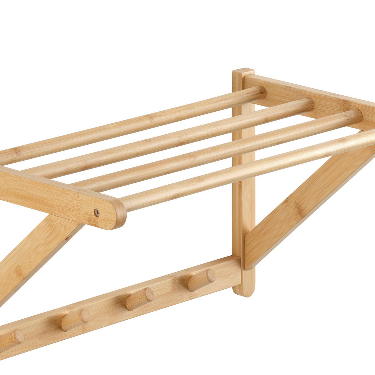Cuier cu montare pe perete BONNIE - culoare natur, Konventionell, lemn (51/25/28cm) - Best Price