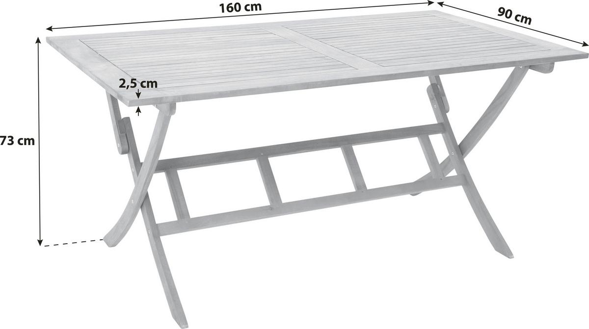 Vrtna Zložljiva Miza Rebel, 160x73x90cm, Masivno - naravne barve, Konvencionalno, les (160/73/90cm) - Gardenson