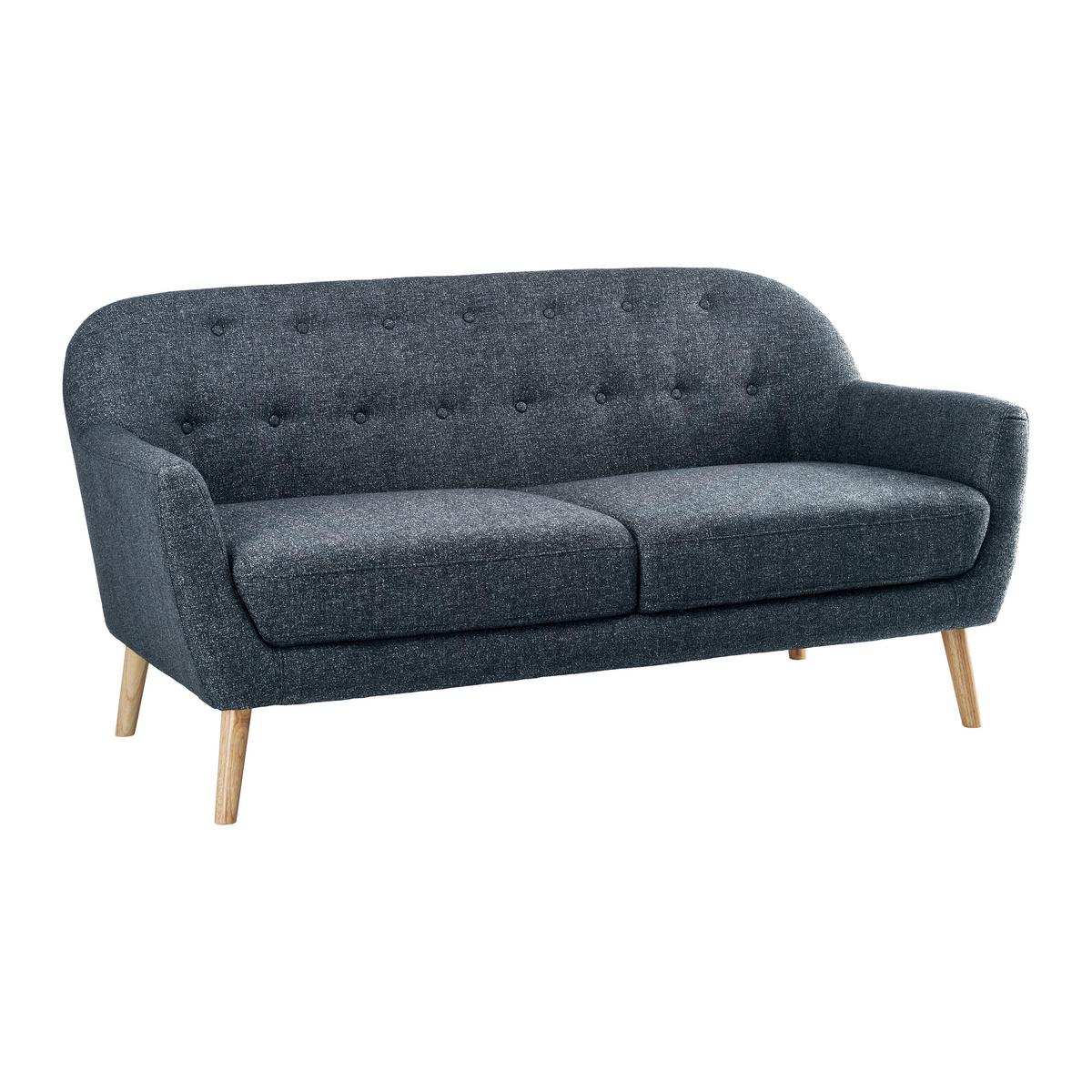 Sofa Lory Dunkelgrau Webstoff - Dunkelgrau/Naturfarben, MODERN, Holz/Textil (170/78/86cm) - Bessagi Home