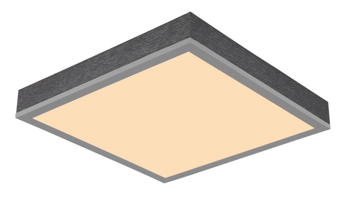 LED-DECKENLEUCHTE 416080AD1 DORO - Weiss/Dunkelgrau, Konventionell, Kunststoff/Metall (30/30/6cm) - Globo