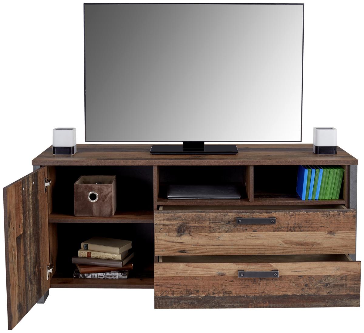 Tv-element Clif - temno siva/črna, Moderno, kovina/umetna masa (142/64/52cm) - Zandiara