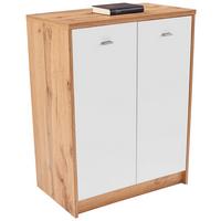 Comodă 4-You - alb/culoare lemn stejar, Modern, material pe bază de lemn (74/85,4/34,6cm) - Modern Living