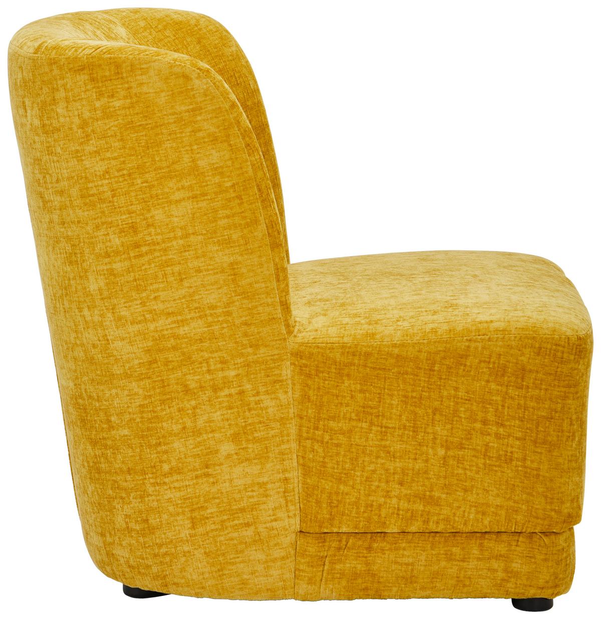 FOTEL POLSTER - żółty, Design, drewno/tkanina (64/71/73cm) - MID.YOU