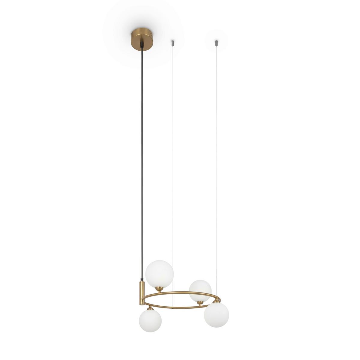 Pendelleuchte Ring Messingfarben max. 25 Watt - Messingfarben/Weiß, Trend, Glas/Metall (39/28cm) - MAYTONI