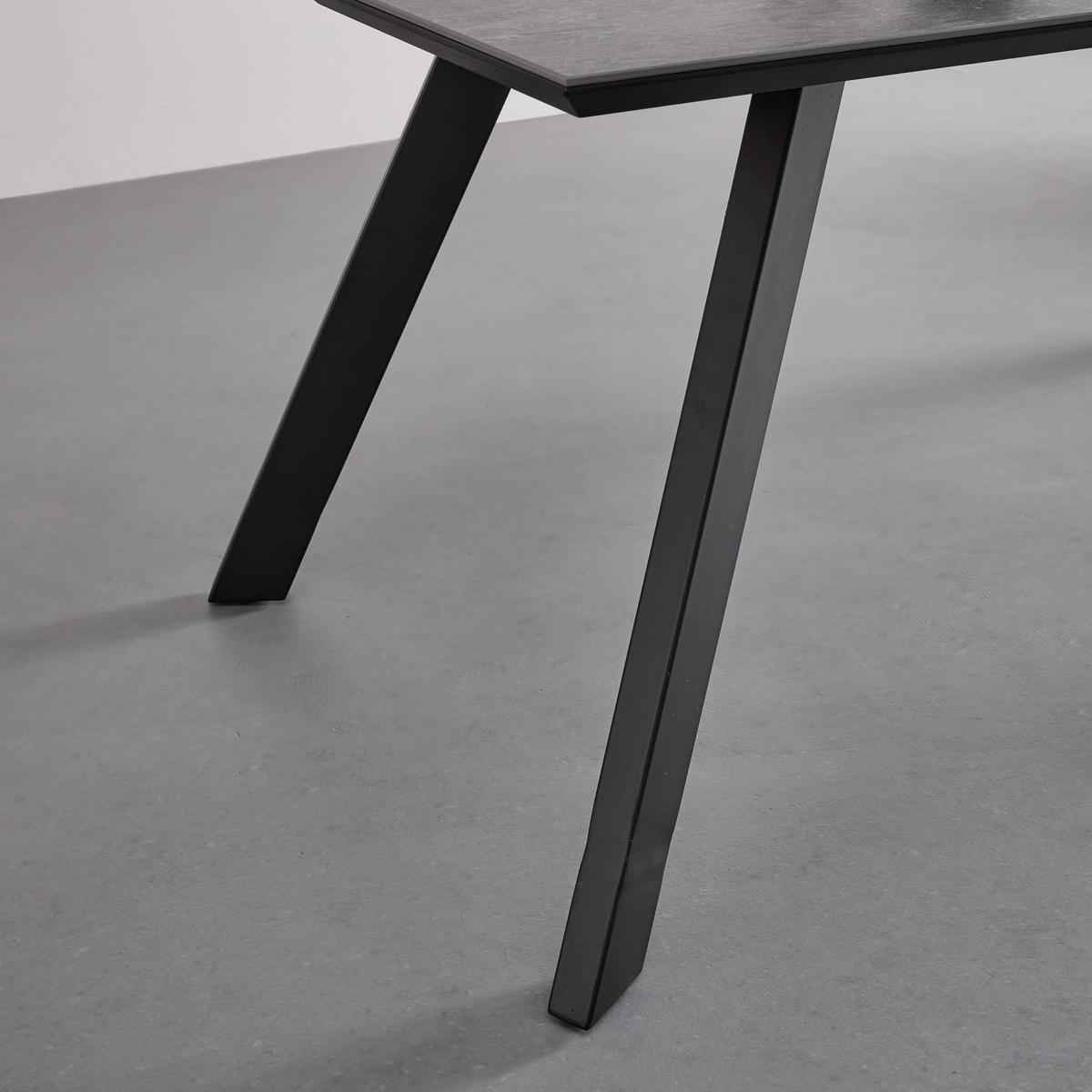 Jedilna Miza Litta, Temno Siva, Kovina - temno siva/črna, Moderno, kovina/leseni material (180/90/76cm) - Bessagi Home