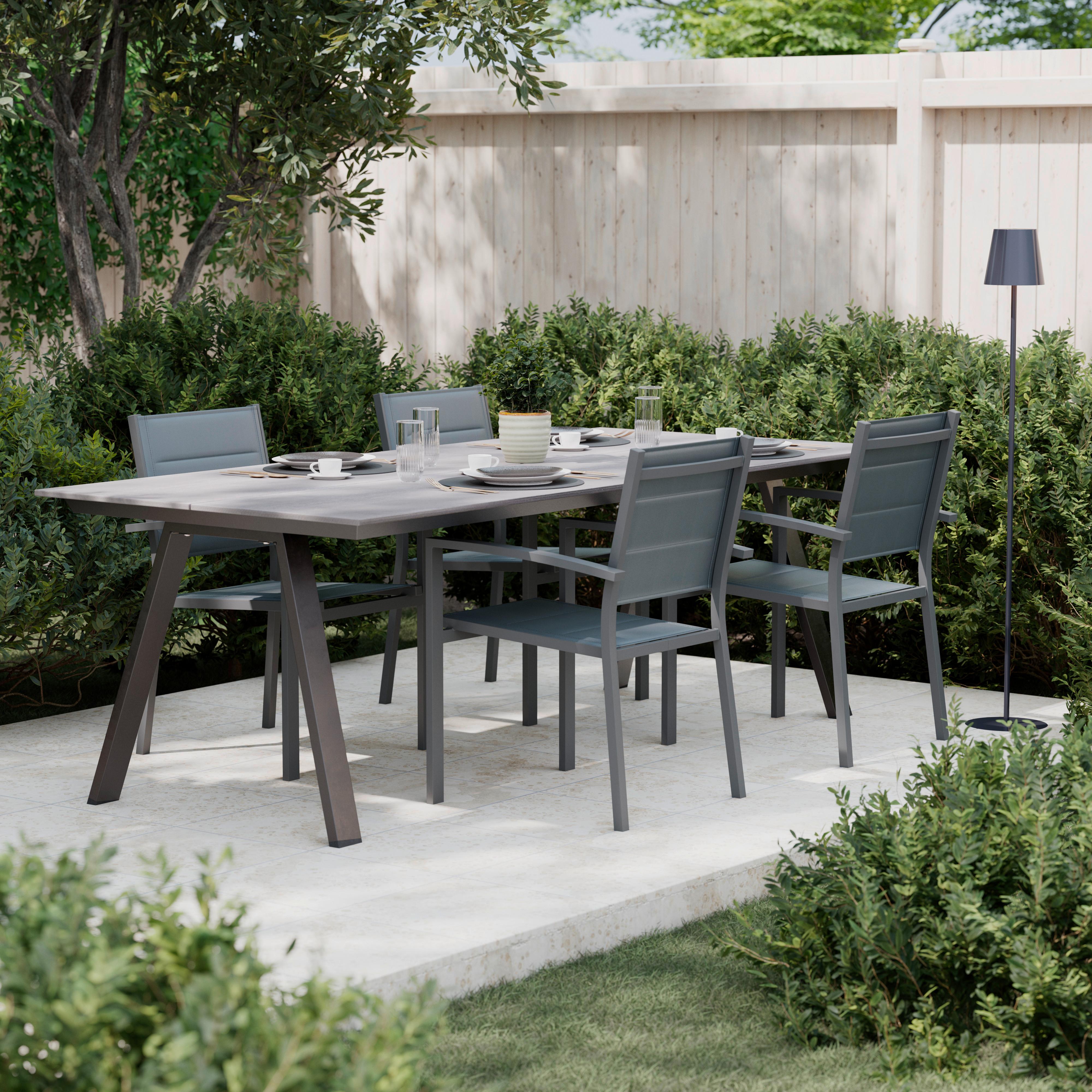 Gartentisch Bergen Anthrazit/Schwarz - Anthrazit/Schwarz, MODERN, Kunststoff/Metall (220/74/100cm) - Mömax