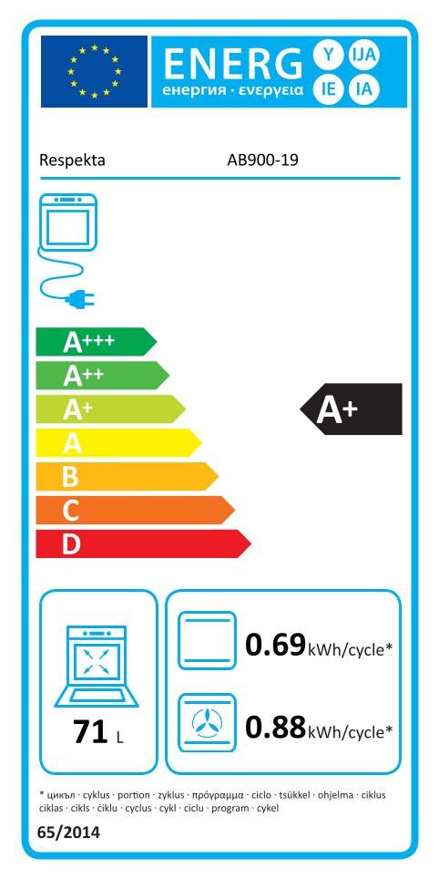 Einbaubackofen Adrian Schwarz ca. 71 Liter 3.250 Watt - Schwarz, Basics, Glas/Metall (59,5/59,5/57,5cm) - Respekta