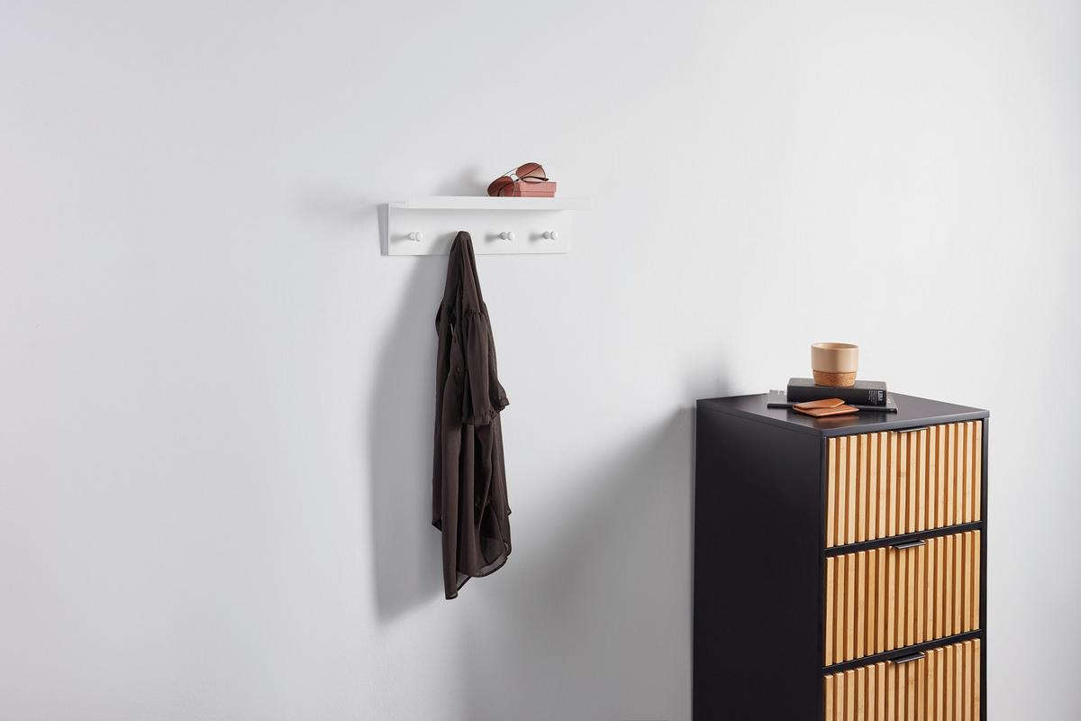 Zidna Vješalica Benny - bijela, Moderno, drvni materijal (40/12/10cm) - Modern Living