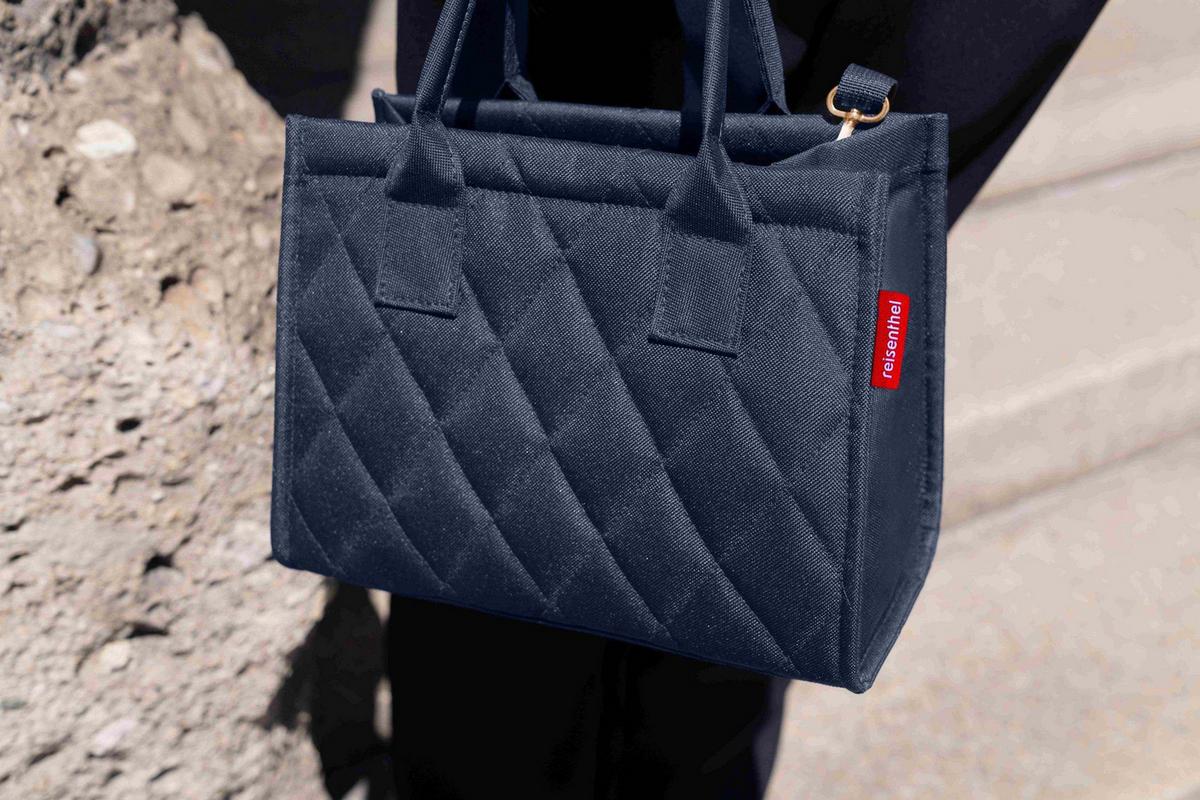 TORBA NA ZAKUPY DAILY SHOPPER XS RHOMBUS MIDN. - ciemnoniebieski, Basics, tkanina (27/21/14cm) - Reisenthel