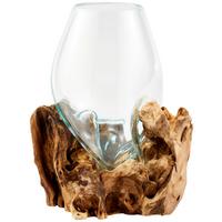 WAZON NATURAL LIVING - przejrzysty/przezroczysty, Natur, drewno/szkło (20/30cm) - Ambia Home