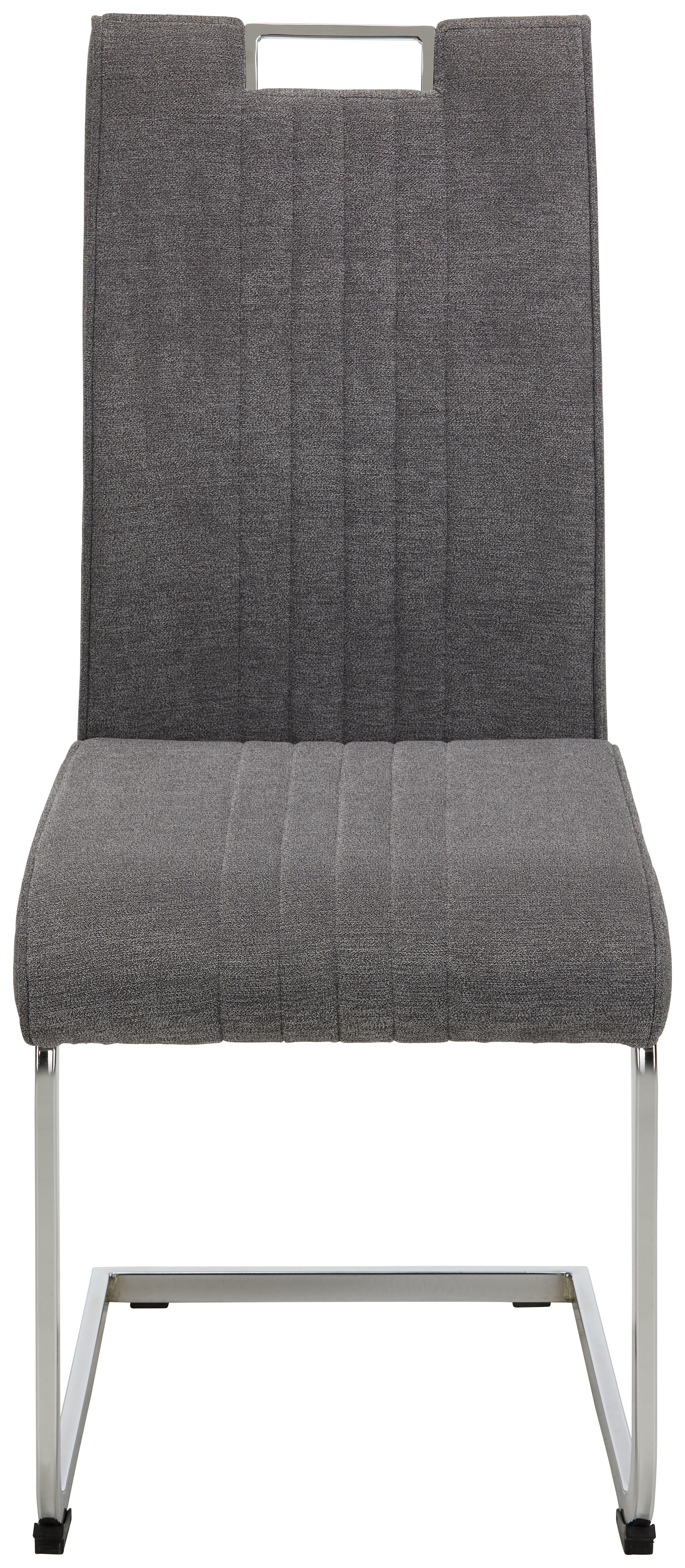 Stolica Katja - boja hroma/siva, Moderno, metal/tekstil (42/98/56cm) - Mömax
