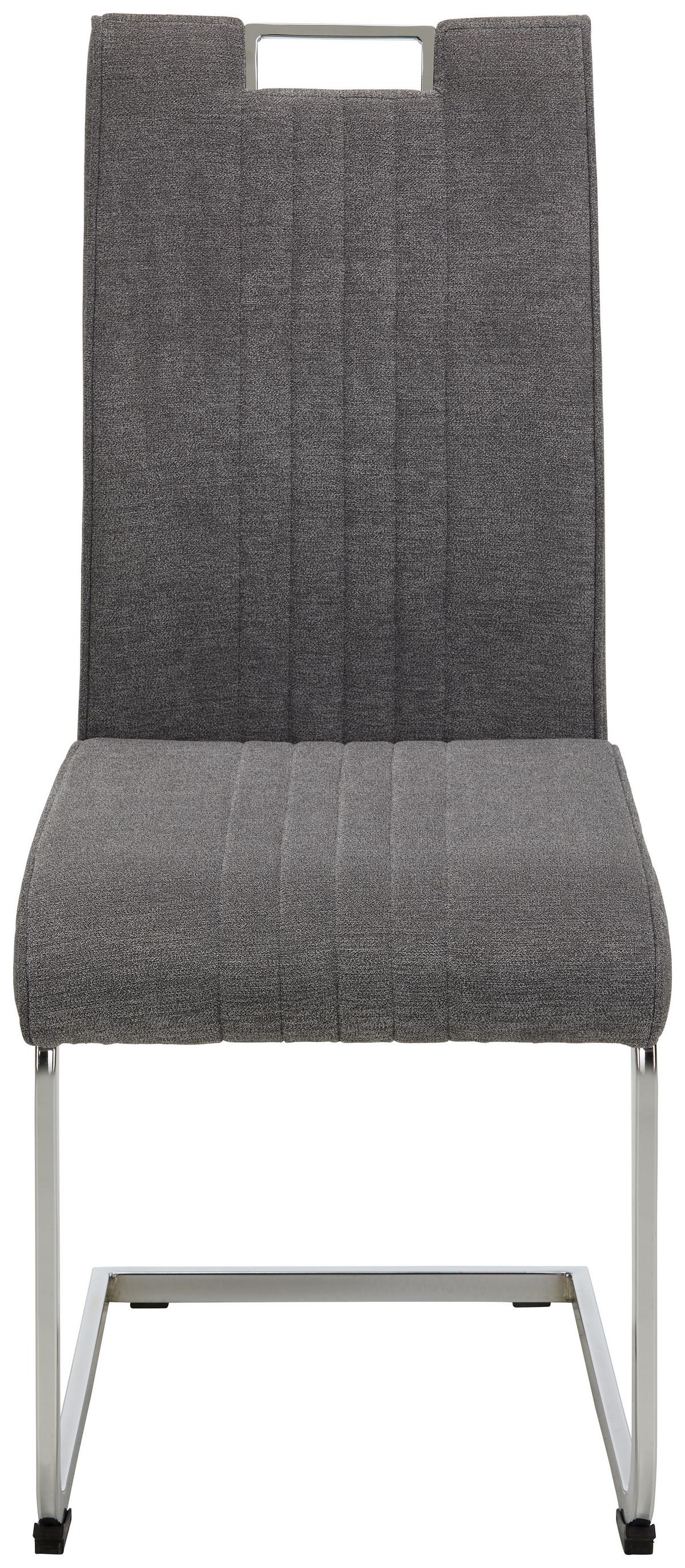 Szánkótalpas Szék Katja - króm/szürke, Modern, textil/fém (42/98/56cm) - Mömax
