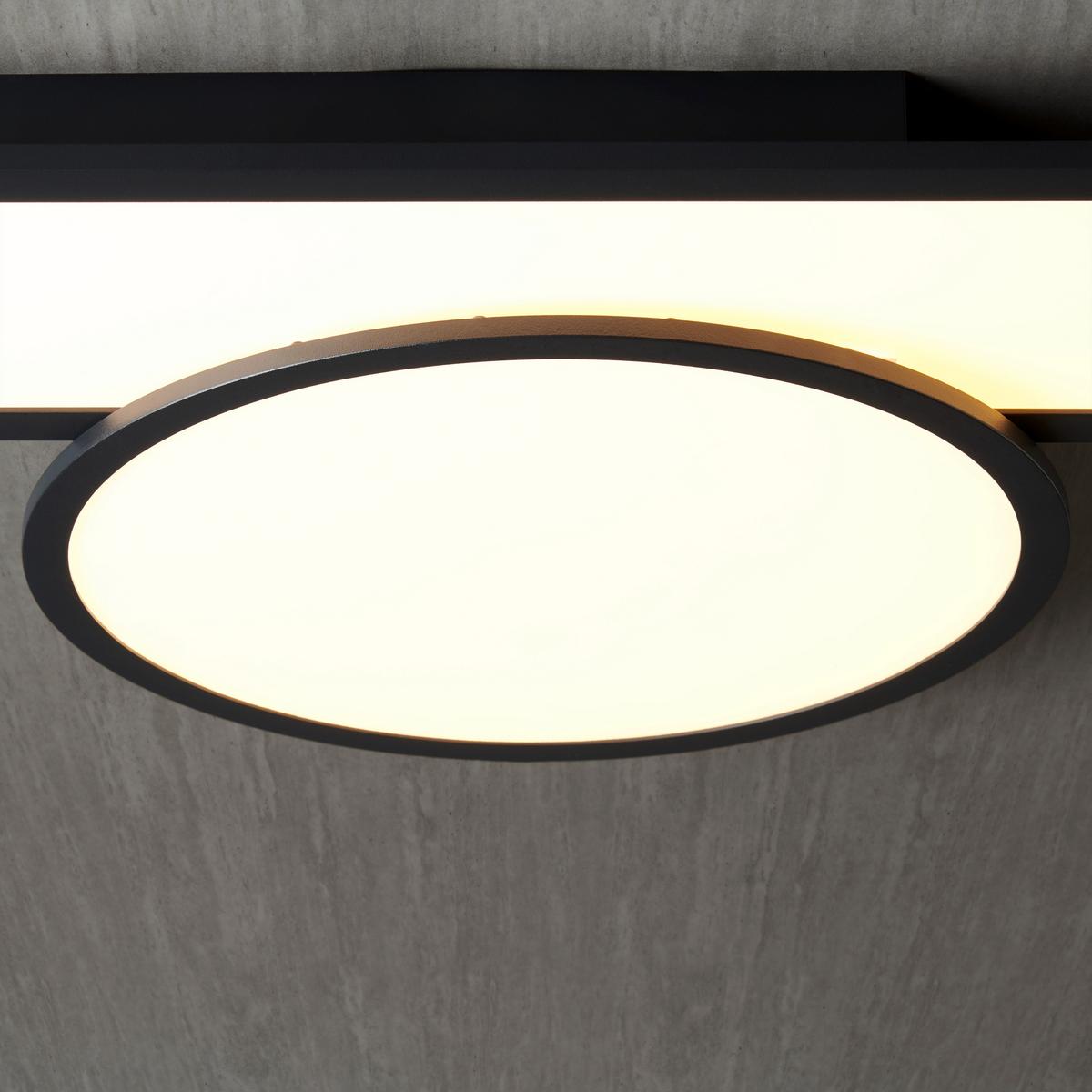 Led Mennyezeti Lámpa Lilsu - fekete, Modern, műanyag/fém (80/50/7cm) - Visiona
