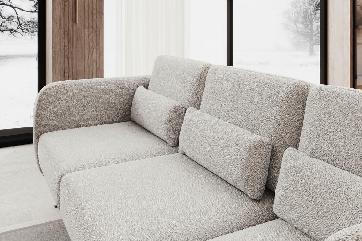 Coltar ILUSSIO L - gri deschis/crem, Modern (248-205/83-104/111cm) - Modern Living