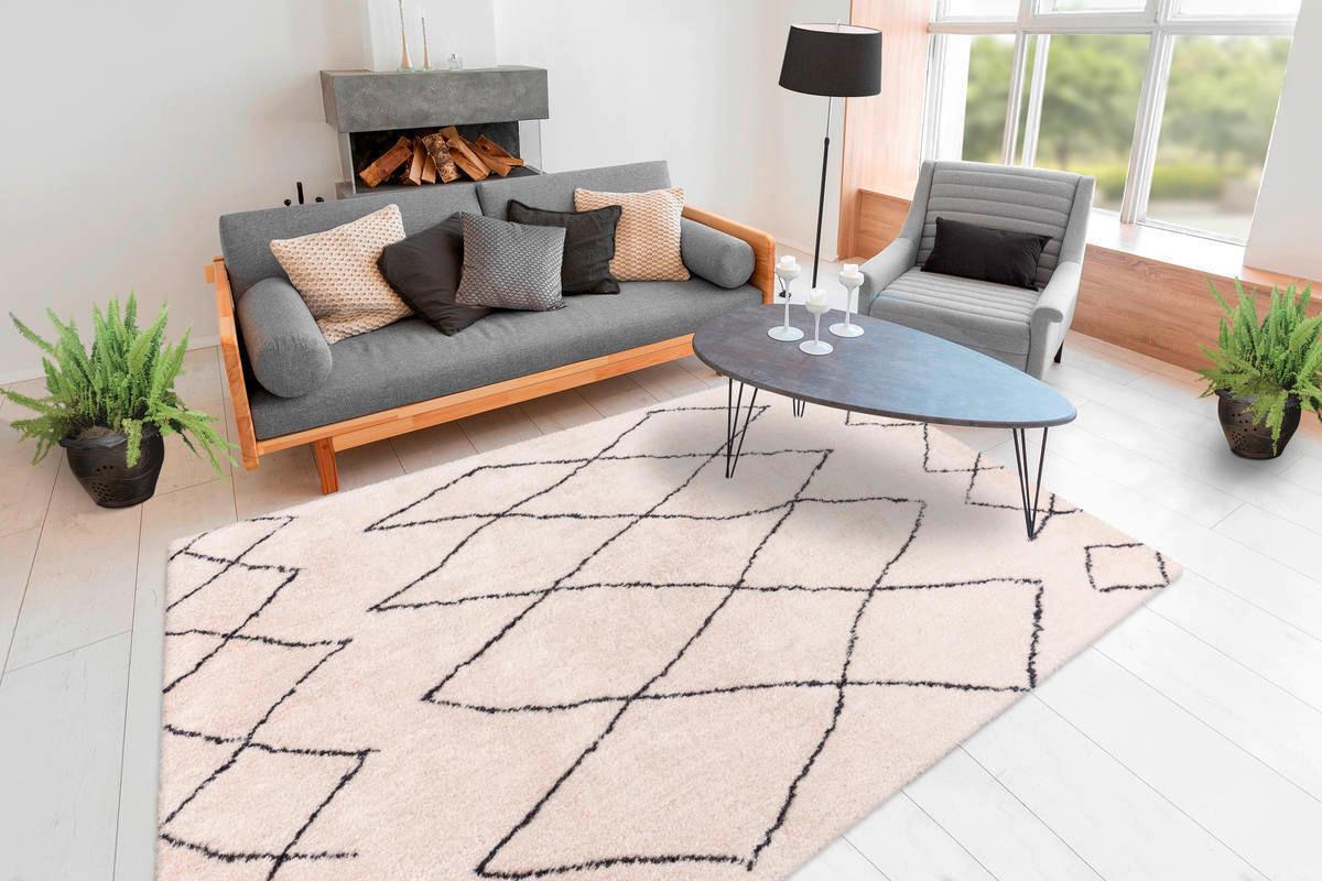 Hochflorteppich Orlando - Beige/Creme, Design, Textil (200/290cm) - Kayoom