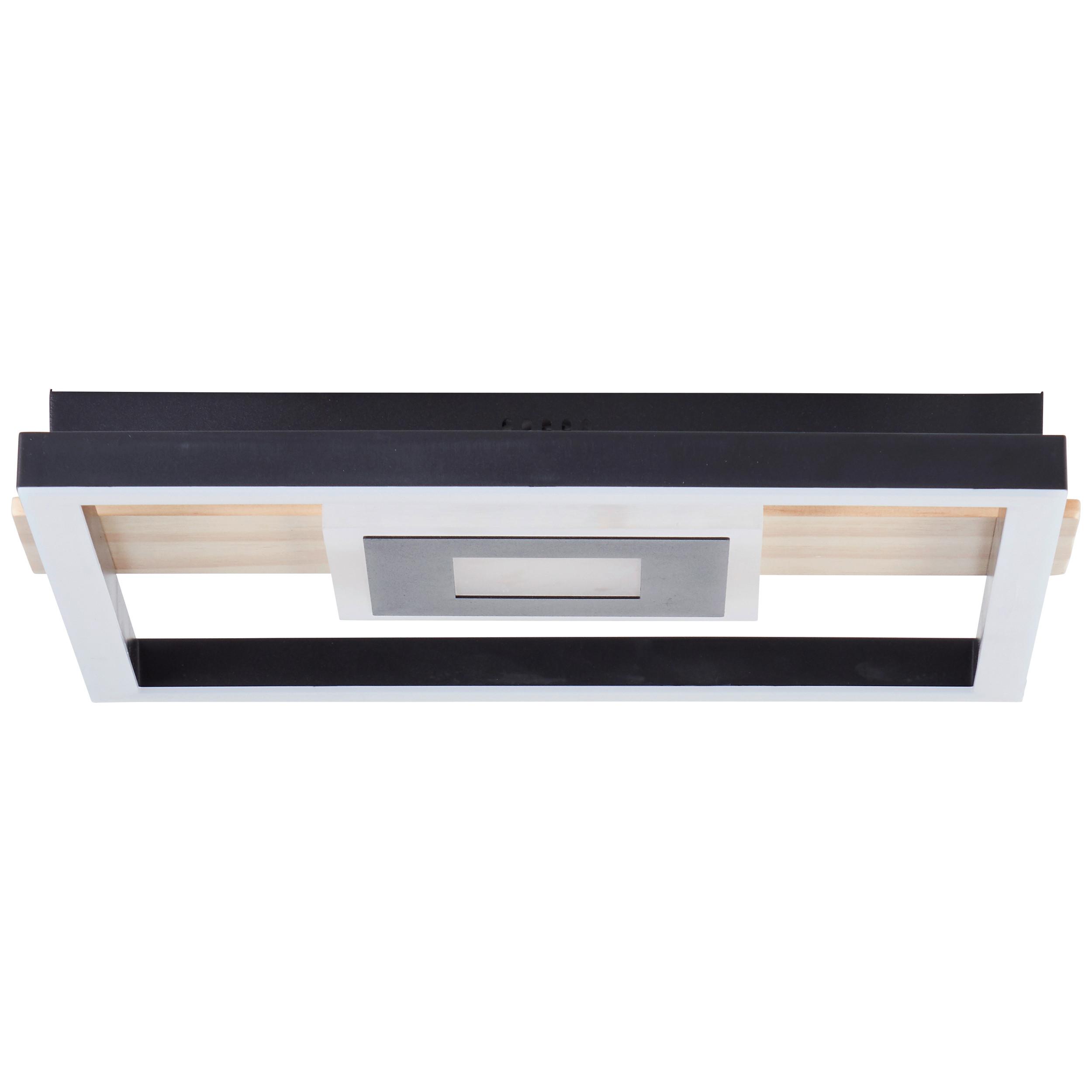 LED-Deckenleuchte Baldo Schwarz/Hellbraun max. 24 Watt - Hellbraun/Schwarz, Design, Holz/Kunststoff (5,5/29,5/27,5cm) - Brilliant