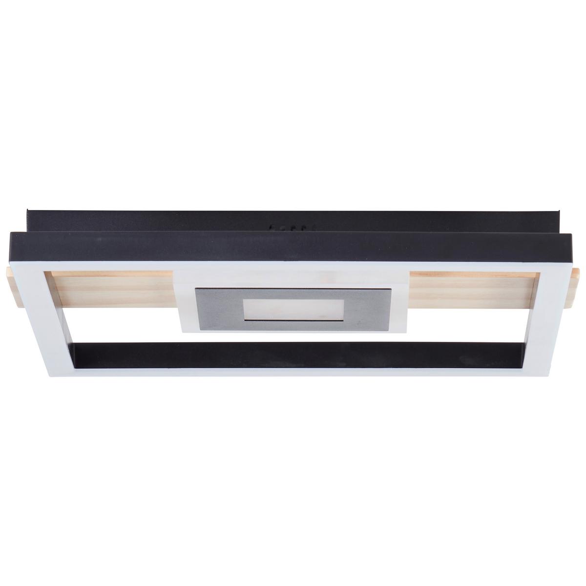 LED-Deckenleuchte Baldo Schwarz/Hellbraun max. 24 Watt - Hellbraun/Schwarz, Design, Holz/Kunststoff (5,5/29,5/27,5cm) - Brilliant