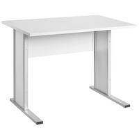 Schreibtisch "Serie 4000" ca 90x65 cm, hellgrau - Silberfarben/Hellgrau, Basics, Holzwerkstoff/Metall (90/65/72,2cm) - MID.YOU