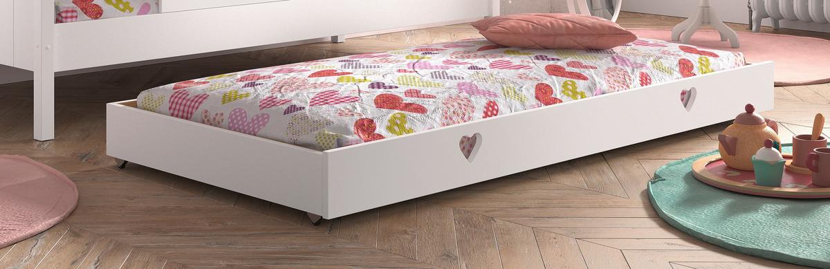 Hausbett Amori m. Schublade ca. 90x200 cm Weiß - Weiß, Natur, Holz/Holzwerkstoff (90/200cm) - Vipack