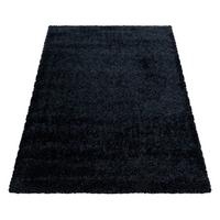 Hochflorteppich Brilliant Schwarz ca. 80x150cm - Schwarz, Basics, Textil (80/150cm)