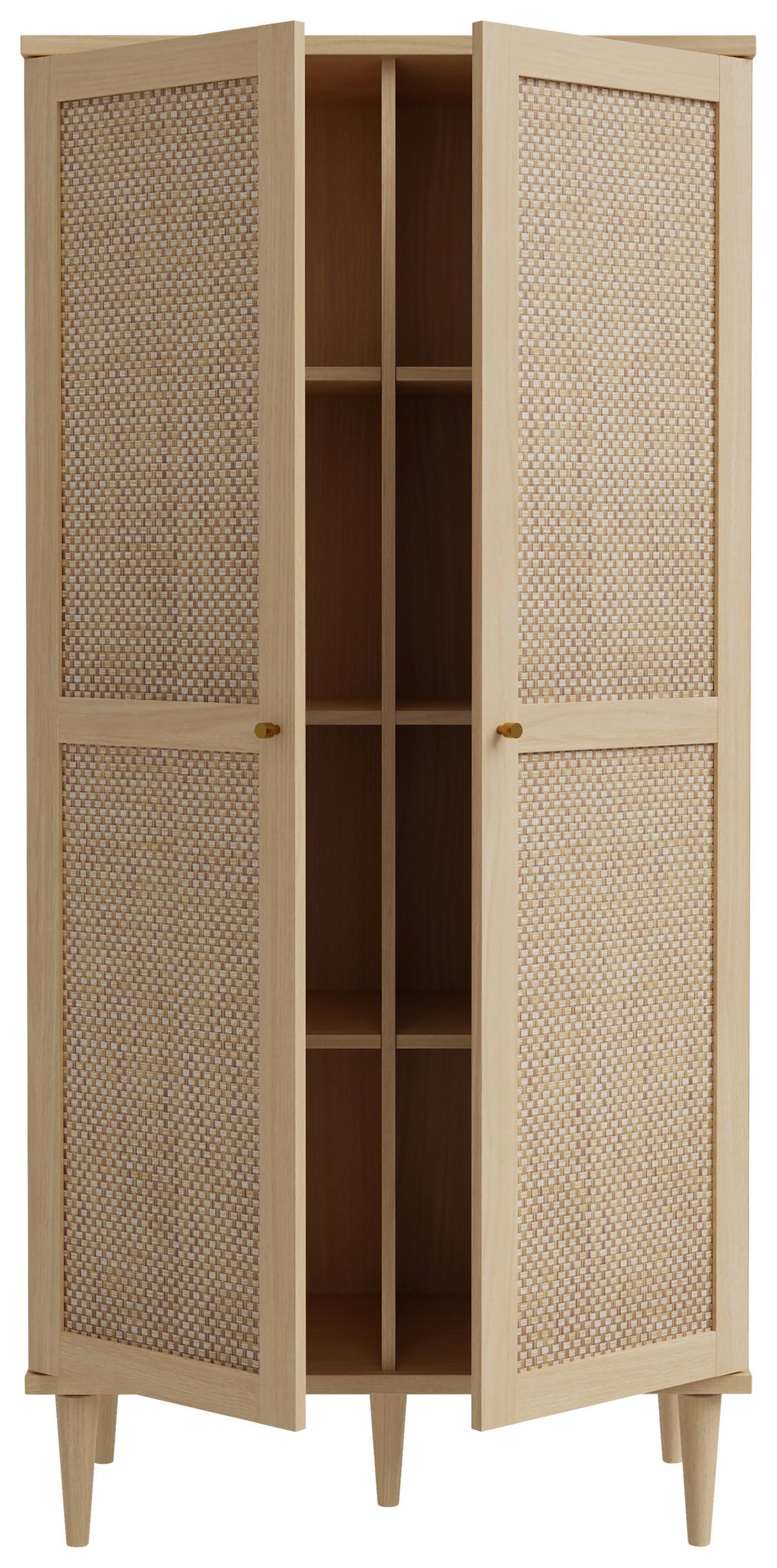 Ormar Calasetta - boje hrasta/zlatne boje, Natur, drvni materijal/metal (80,1/166,6/41,4cm) - Premium Living