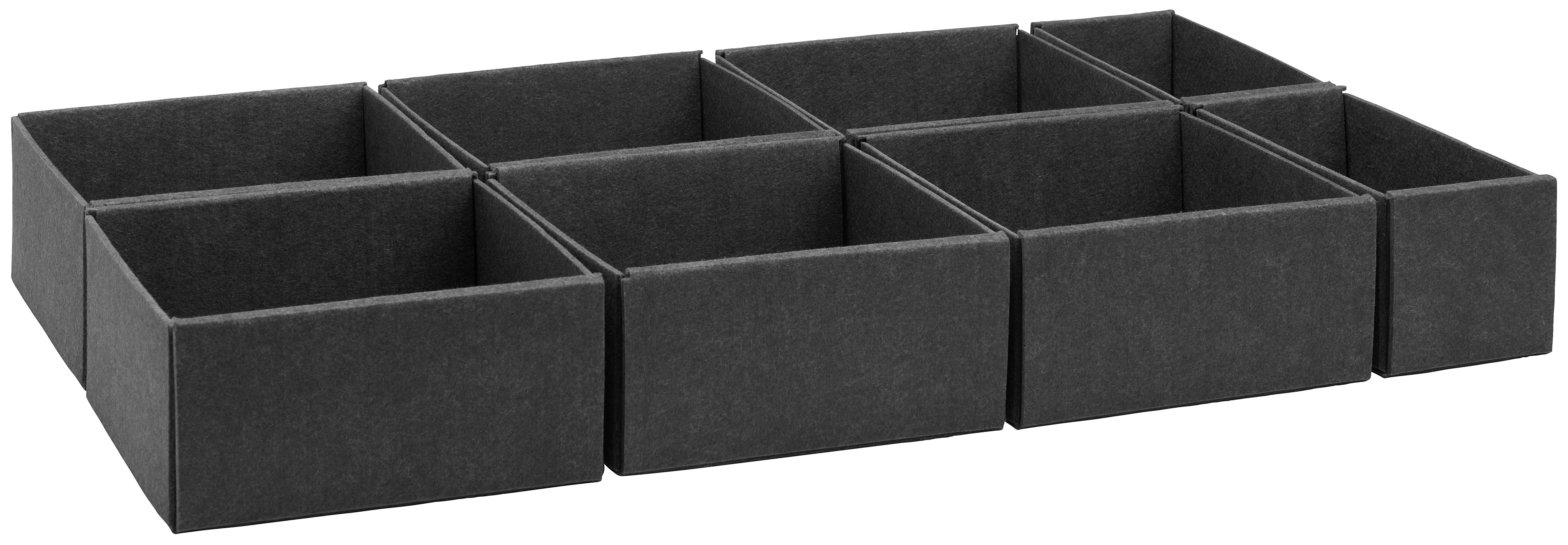 Schubladenbox Unit - L in Grau - Grau, KONVENTIONELL, Textil - Premium Living