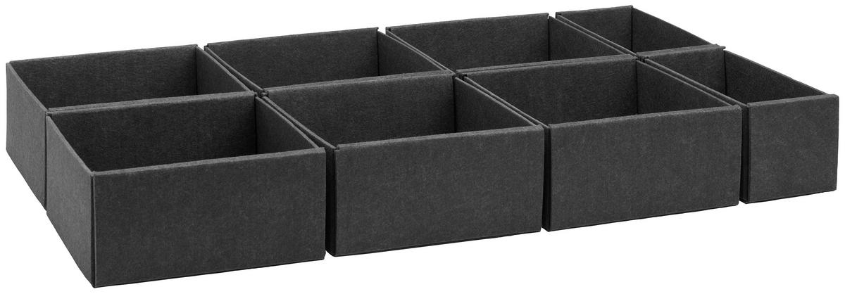 Schubladenbox Unit - L in Grau - Grau, KONVENTIONELL, Textil - Premium Living