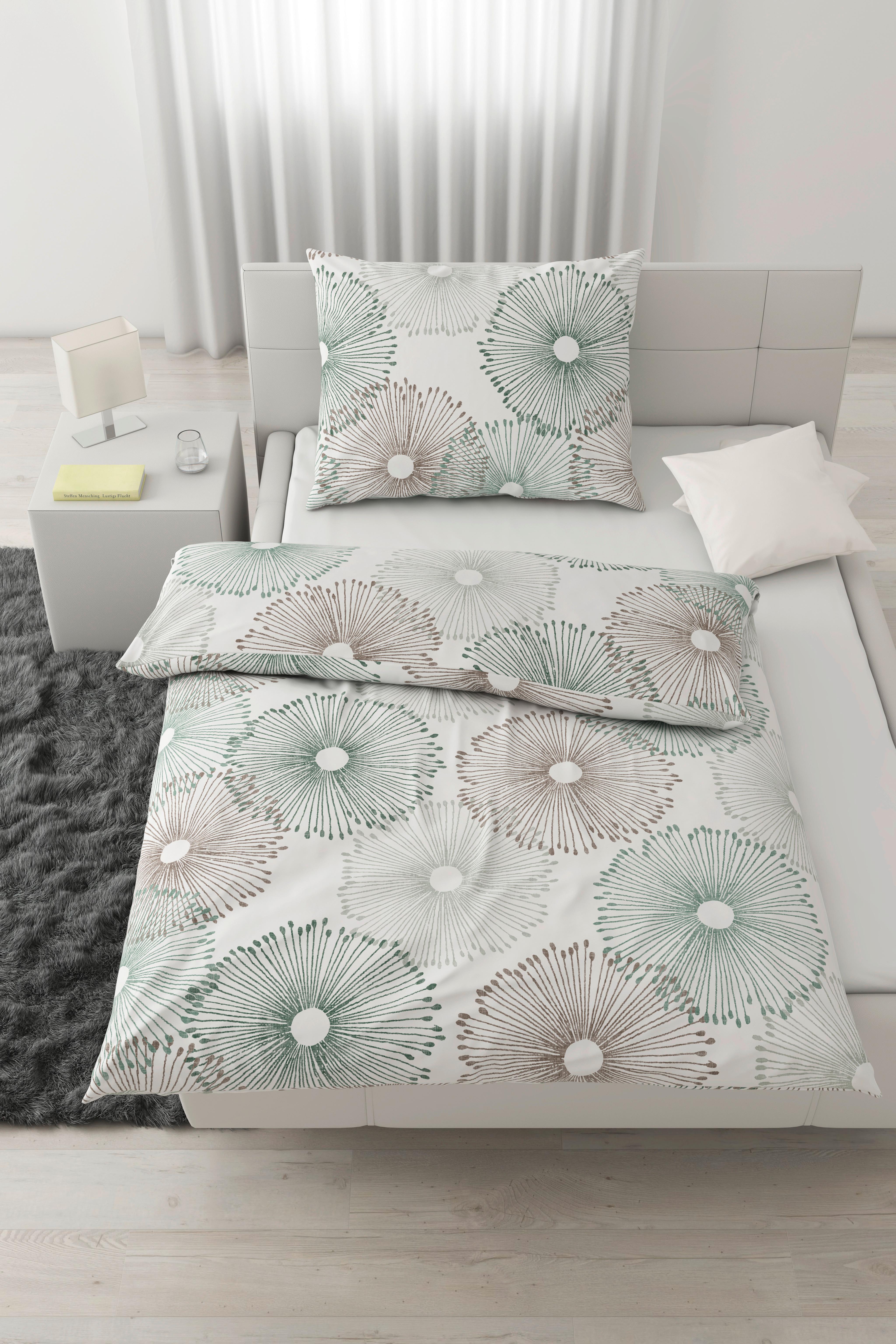 Ágyneműhuzat-garnitúra Mila - fehér/zöld, Natur, textil (140/200cm) - Modern Living