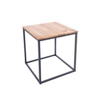 Beistelltisch B154405 Justus - Eichefarben/Schwarz, Natur, Holz/Metall (40/40/41cm) - Globo