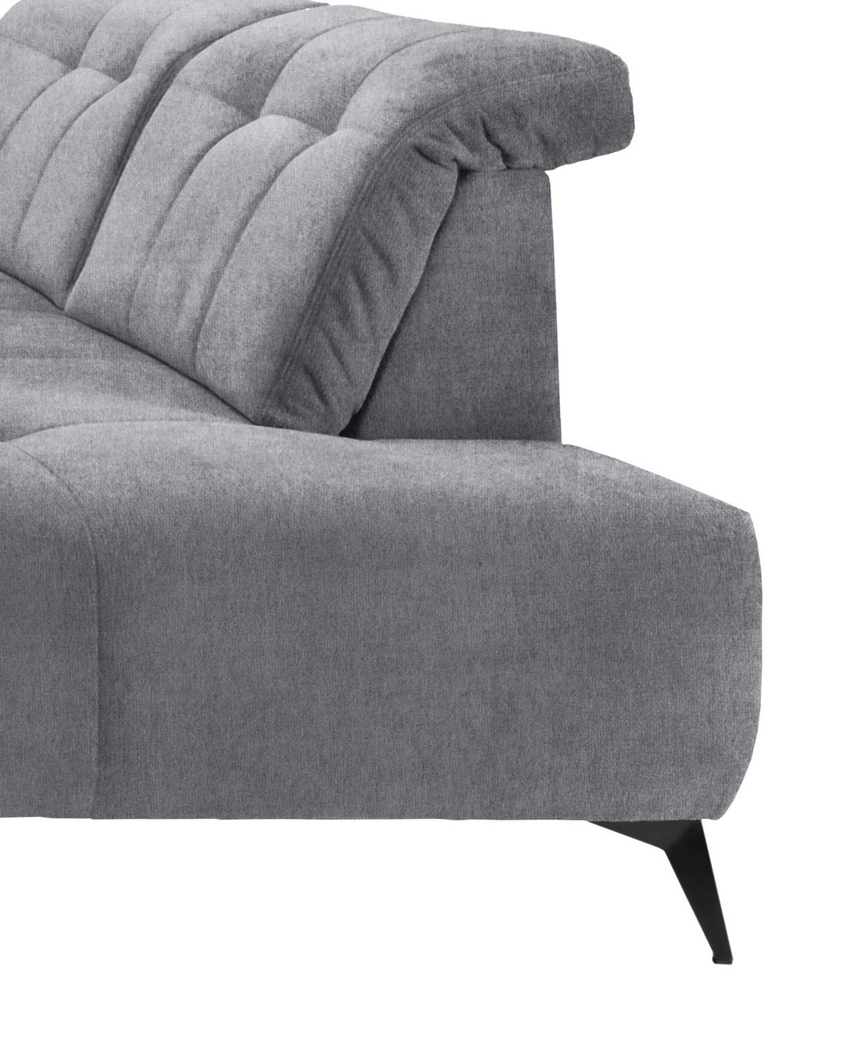 WOHNLANDSCHAFT SANO - Hellgrau/Schwarz, MODERN, Textil/Metall (180/337/200cm) - Livetastic