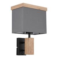 Stenska Svetilka 15578w - naravne barve/antracit, Konvencionalno, kovina/tekstil (20/15/30cm) - Globo