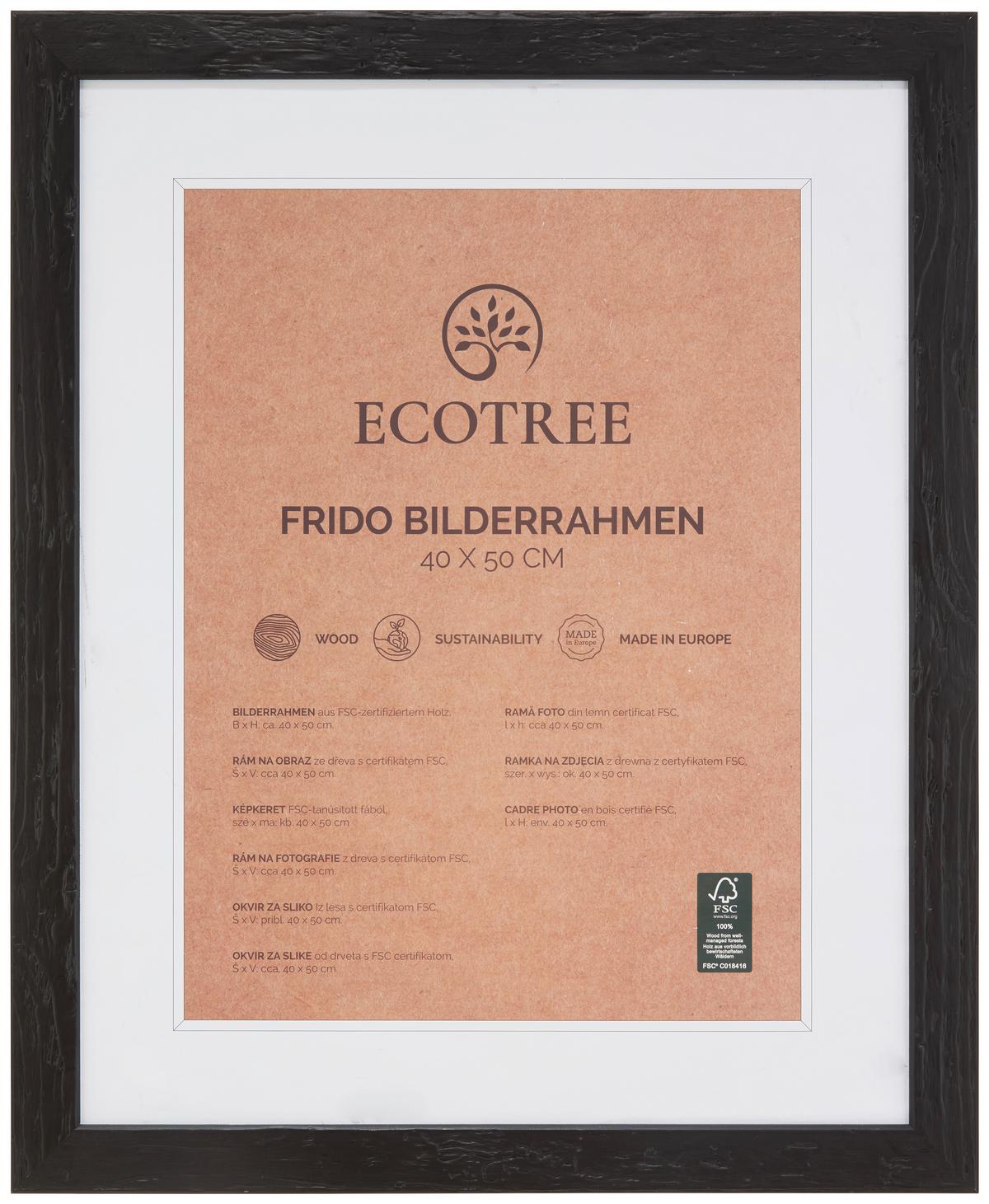 Képkeret Kb. 40x50cm Frido - fekete, Romantik / Landhaus, fa (40/50cm) - ecoTree