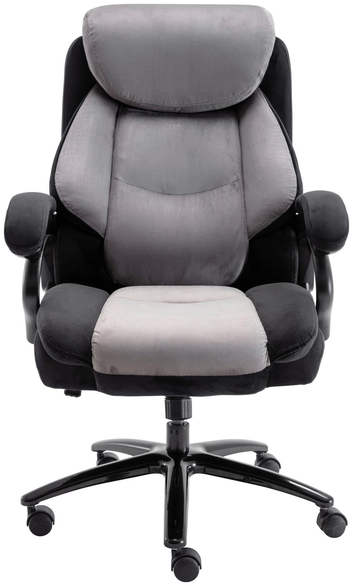 Chefsessel Alwin in Grau/Schwarz - Schwarz/Grau, Modern, Holz/Kunststoff (84/119/67cm) - Mömax