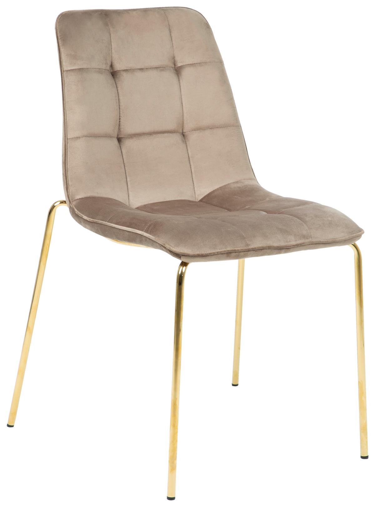 KRZESŁO MEGA - kolor złoty/brązowy, Lifestyle, metal/drewno (57/83/60cm) - MID.YOU