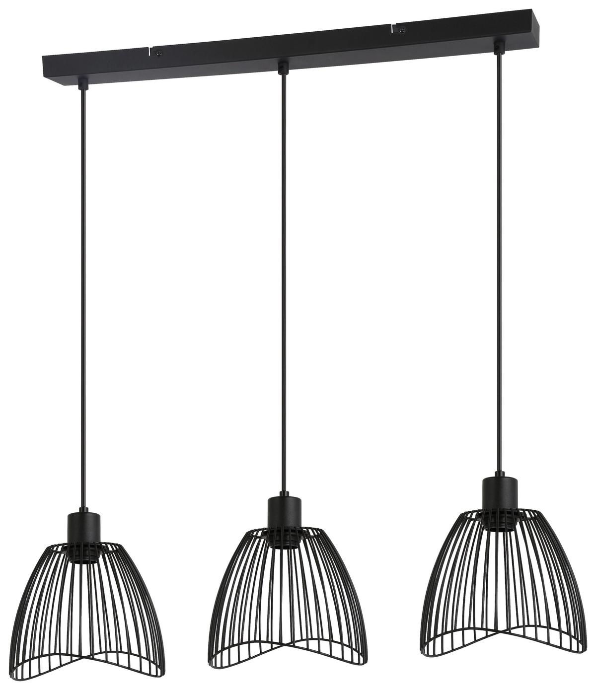 Hängeleuchte Eliot max. 40 Watt - Schwarz, MODERN, Kunststoff/Metall (80/20/120cm) - Mömax
